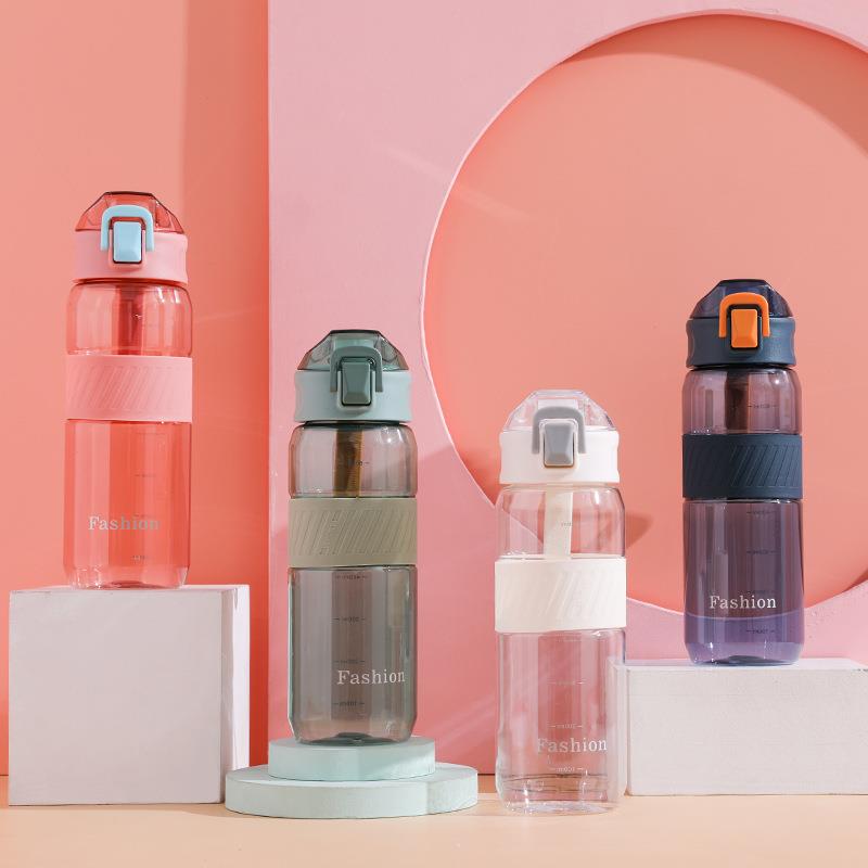 直销新款新款大容量塑料运动水杯户外时尚便携健身水壶弹跳随手太