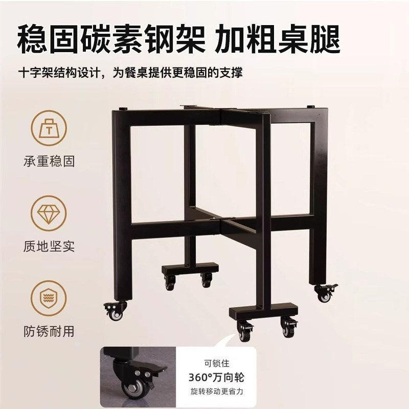 实木折叠餐桌客厅家用吃饭桌子可折叠圆桌小户型桌子餐厅大圆桌子