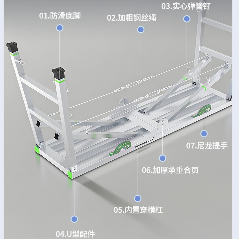 折叠马凳伸缩升降加厚刮腻子装修便携式工程移动脚手架梯子平台凳