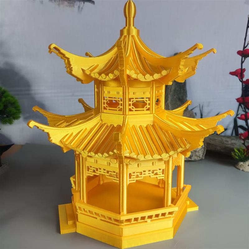 中国风微缩八角凉亭假山鱼缸水陆缸盆景景观造景书桌客厅装饰摆件