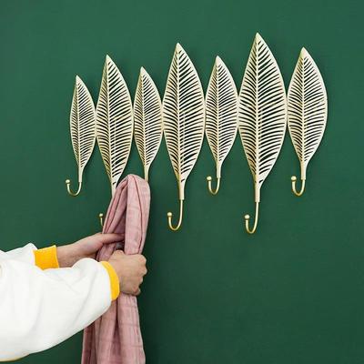 北欧玄关进门铁艺树叶装饰钥匙挂钩服装店试衣间衣帽钩卧室挂衣架