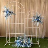 新款 婚庆道具中式 婚礼背景铁艺方框几何屏风花田喜事花架森系拱门