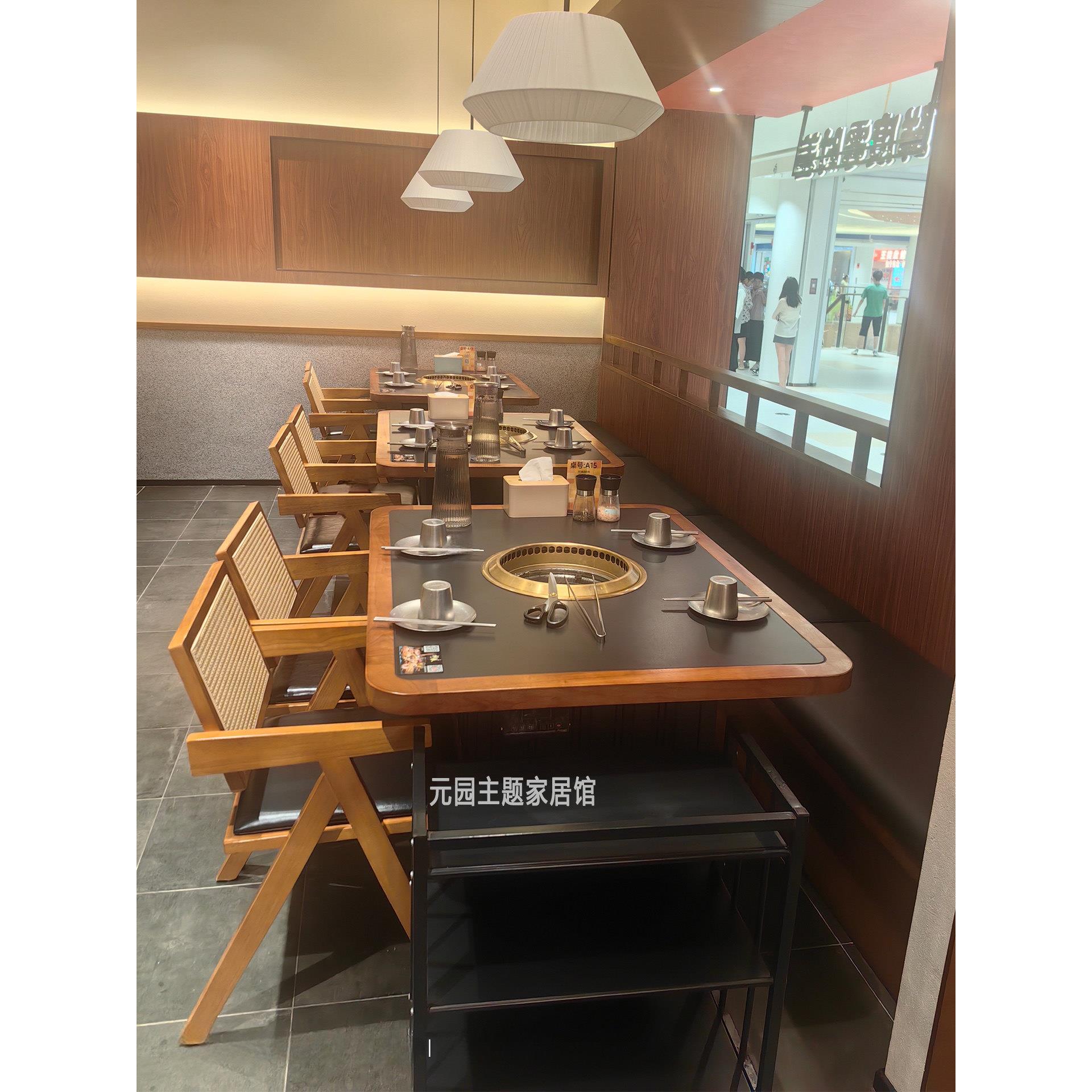 主题餐厅餐饮店桌椅组合西餐厅烤肉火锅店串串香茶楼靠墙卡座沙发