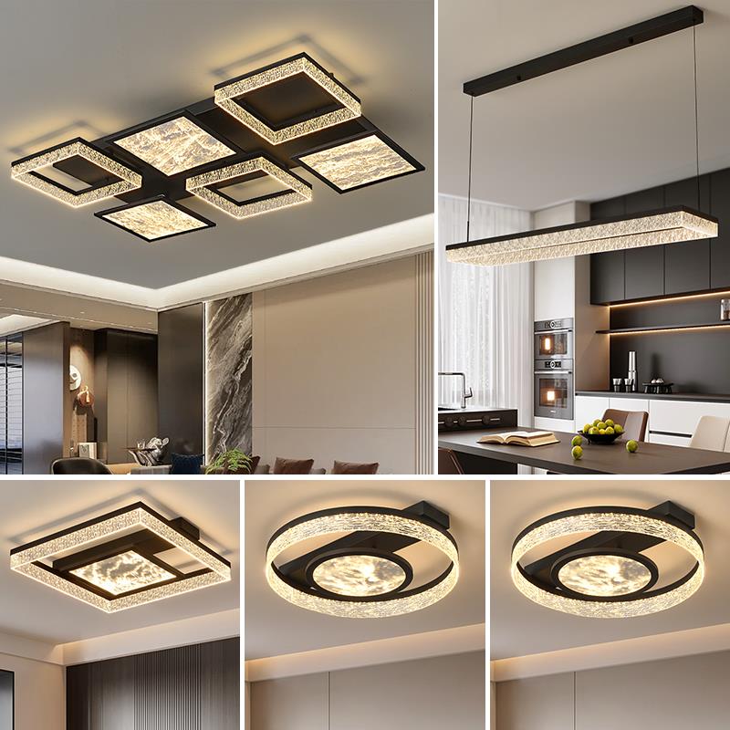 客厅灯2025新款意式极简轻奢高级感大厅主灯长方形吸顶灯全屋灯具