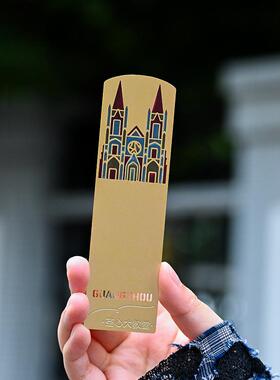 12Xx圣心大教堂书签空心书签高端精美金属书签毕业礼品文化创意礼