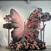 巨型蝴蝶造景大型仿真花场景装 饰打卡道具橱窗婚礼摆件服装 店氛围