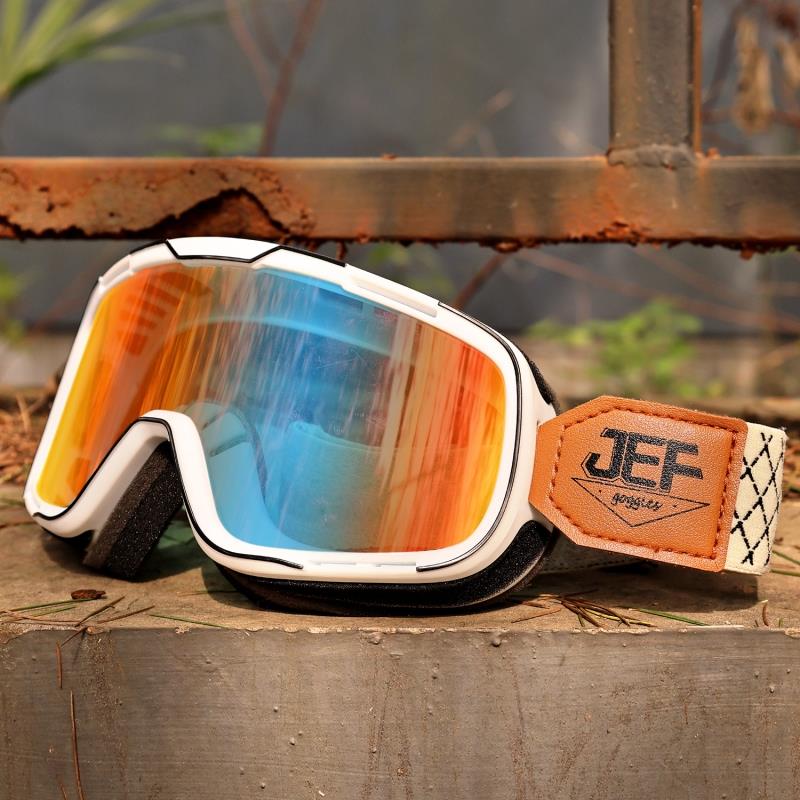 台湾机车护目镜Revo镀覆古安全帽骑行防晒防风沙3/4盔半盔护目镜