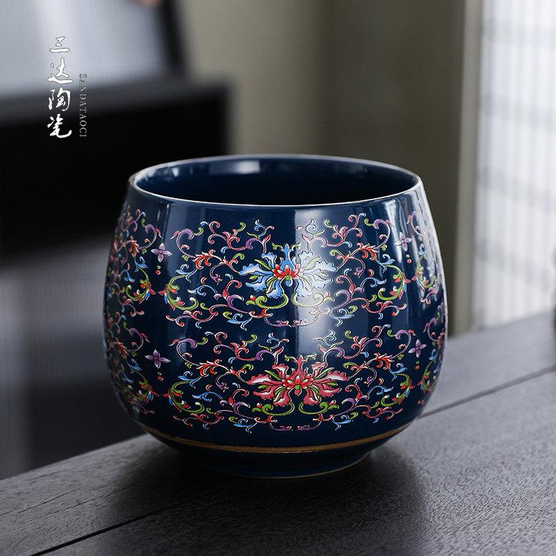 大号陶瓷茶渣缸茶洗笔洗茶杯收纳茶具水盂废水桶家用建水烟灰缸