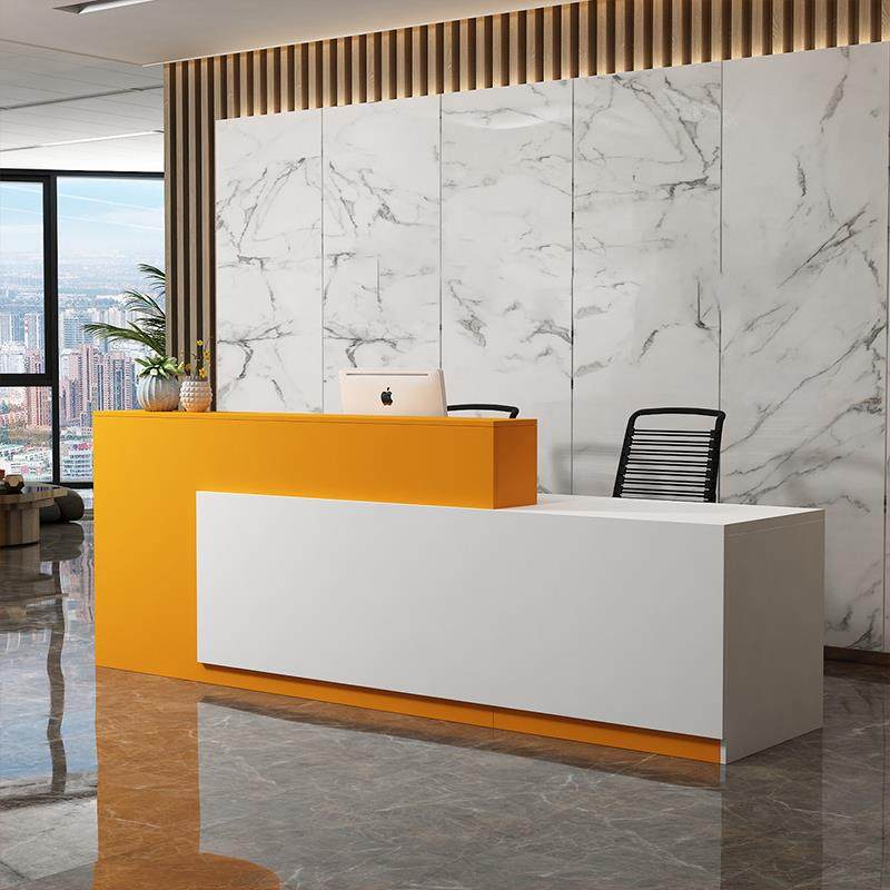 简约时尚接待台咨 咨询服务台办公前台桌服装店收银柜台吧台桌烤