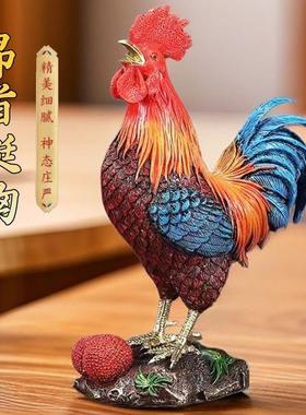 大公鸡摆件招财镇宅五彩红公鸡大吉大利开业乔迁新居客厅装饰品