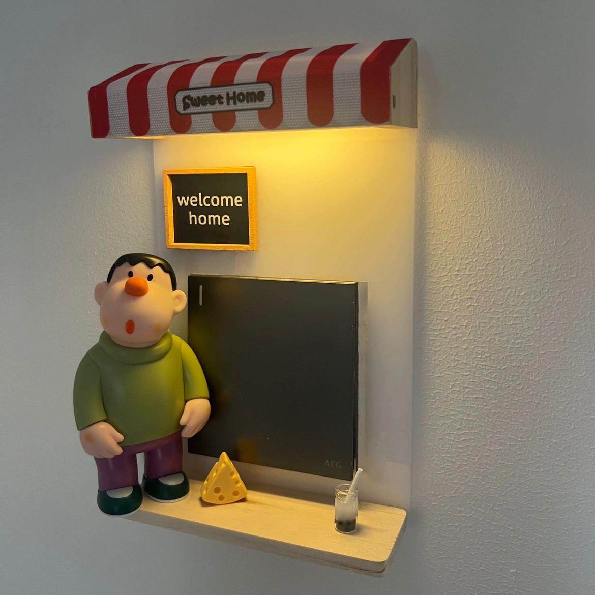 86开关装饰盖插座胖虎装饰板家用人体传感器夜灯盖按钮掩盖丑陋