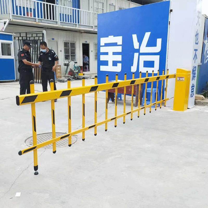 自动升降智能格栅道闸机 5米长黄银色红外遥控停车挡车系统