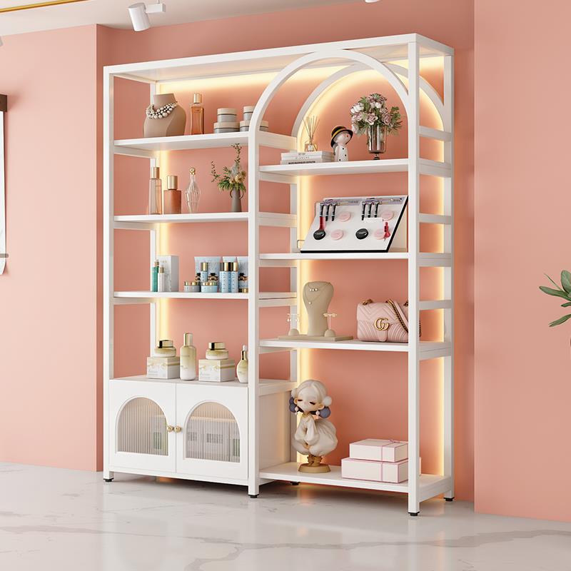 美容院展示柜化妆品展示架商用带灯样品美甲陈列架子模型摆件展柜