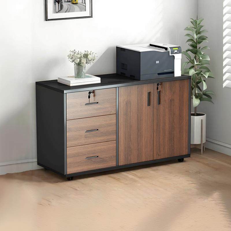 办公室小边柜侧柜文件柜矮柜打印机柜置物柜抽屉柜办公桌下收纳柜