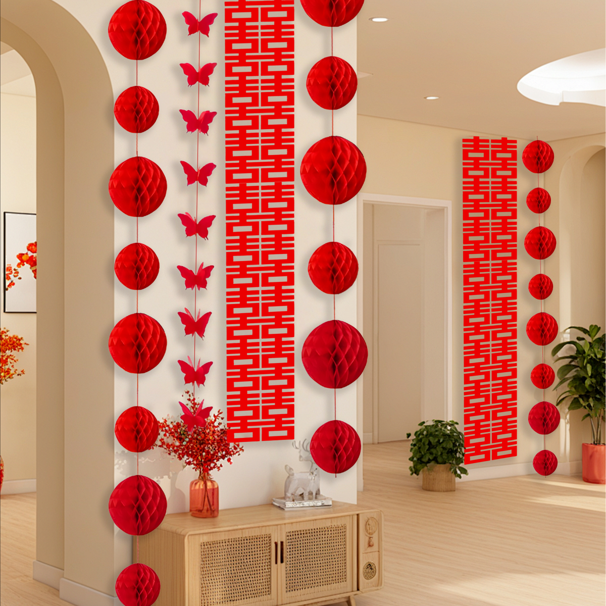 网红婚房布置套装男女方新房楼梯扶手装饰拉花长条喜字贴婚庆用品,节庆用品/礼品,婚房装扮用品,淘宝优惠券,粉丝福利购,淘宝优惠卷