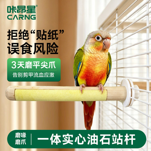 鹦鹉双拼磨砂站杆只磨爪不磨掌