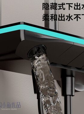 荣事达花洒套装恒温家用数显一整套淋浴增压卫浴灰色钢琴键沐浴室