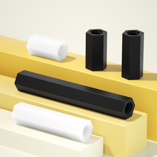 尼龙柱双通尼龙六角隔离柱塑料绝缘支撑柱PC板间隔螺柱M2 M2.5