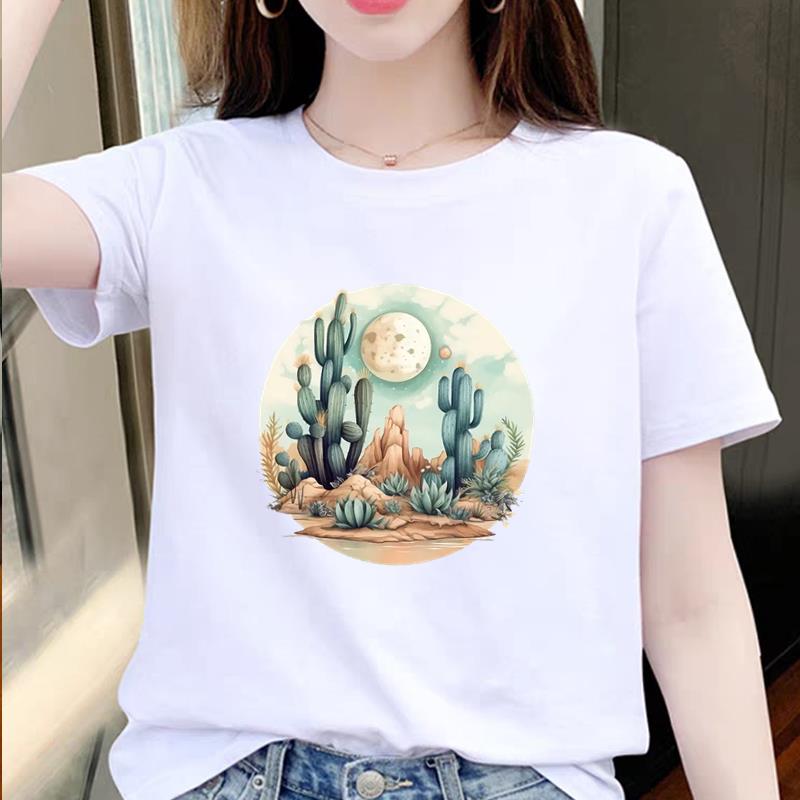 水彩可爱爆款网红休闲时尚洋气女通勤ins夏季印花短袖潮圆领T恤