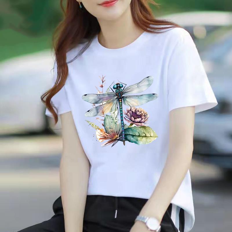 印花打底衫流行青年可爱新款时尚网红女通勤显瘦ins短袖圆领T恤