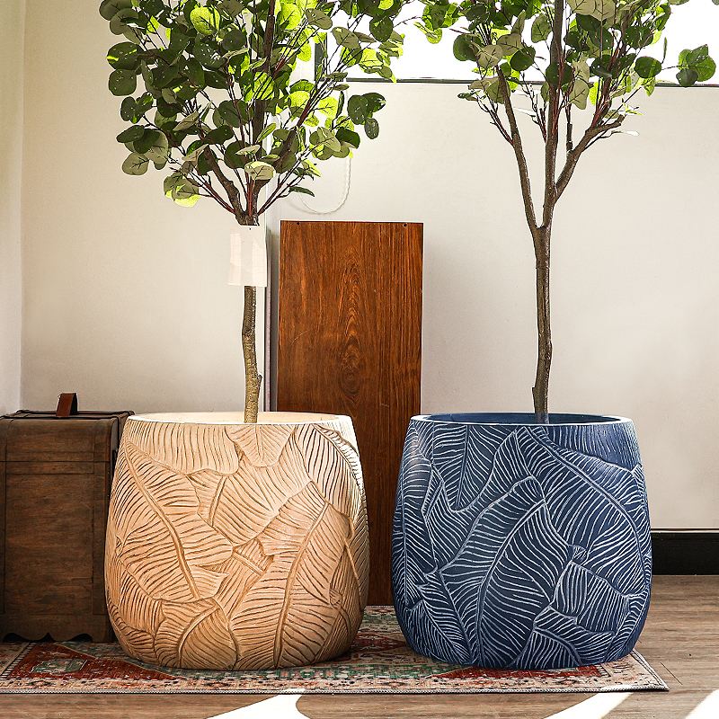 镁泥落地大号口径花盆