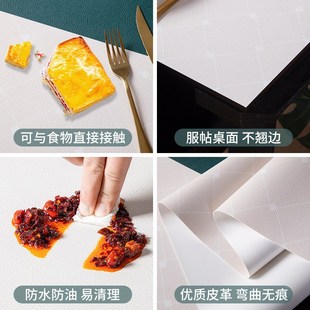 轻奢皮革桌垫防油防污防烫床头柜垫子布家用易清洗防W滑pu皮革桌
