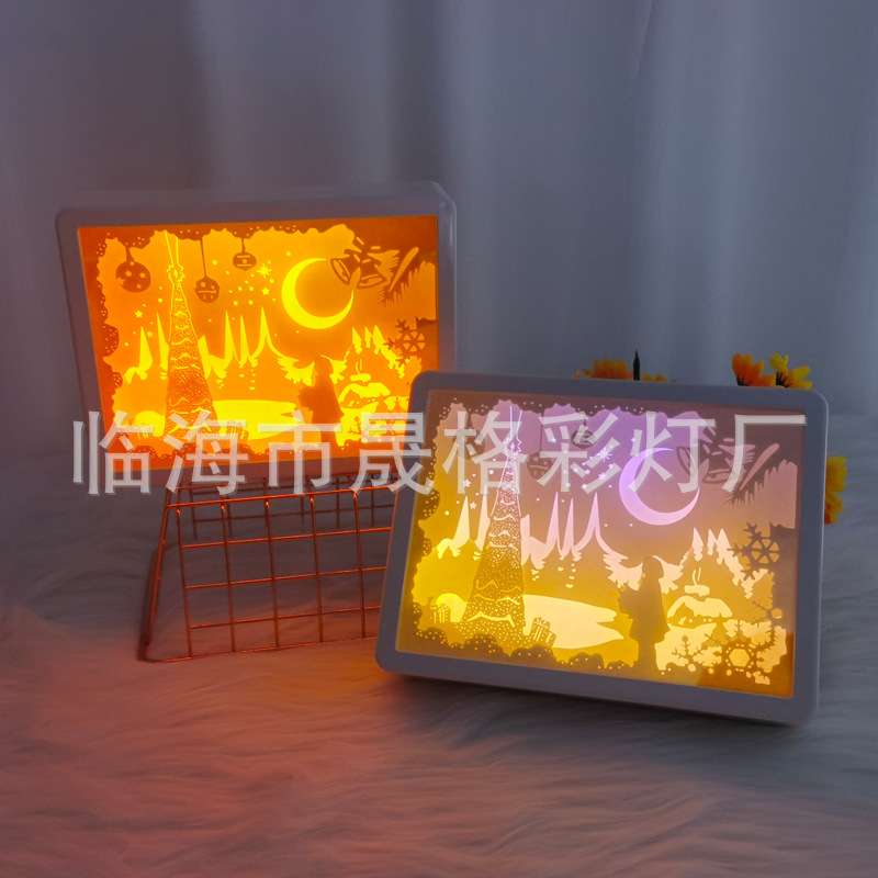 源头厂家镜面创意纸雕灯生日礼物实用小众小礼品高级感充电小夜灯