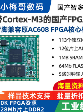 国产FPGA智多晶兼容小梅哥AC608核心板30KLE内嵌Cortex-M3硬核CPU