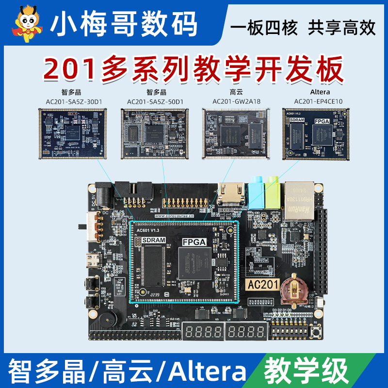 小梅哥FPGA开发板多核心板智多晶 高云 Altera 兼容邮票孔AC201