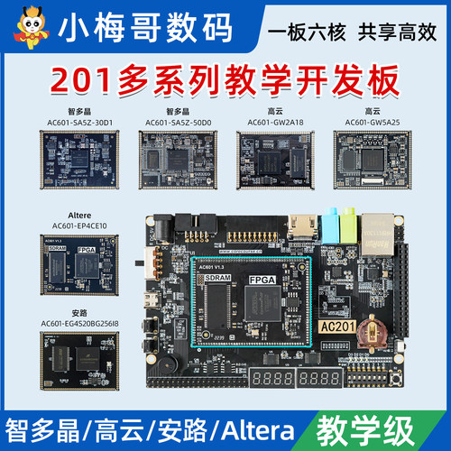小梅哥FPGA开发板多核心板智多晶 高云 Altera 兼容邮票孔AC201