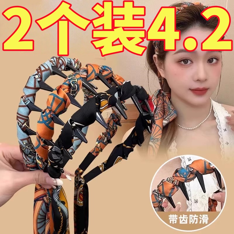 宮廷繁花飄帶發箍時尚絲巾綁發