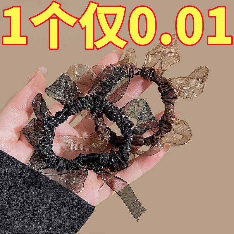 蕾絲蝴蝶結小腸發圈高級感