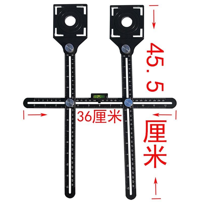 六折尺瓷砖打孔开孔定位器多功能六角六边尺瓦工贴墙地砖开孔器