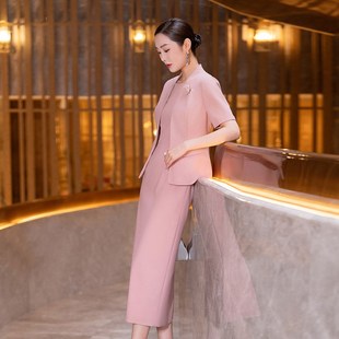 裙时尚 纳绎2025夏季 套装 高级感职业短袖 气质小外套背心裙套裙 新款