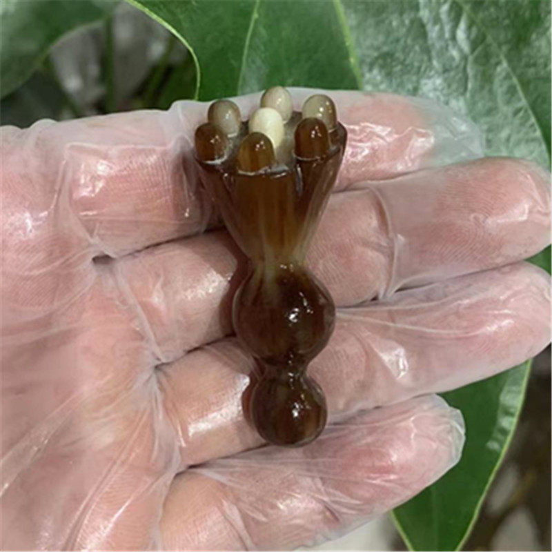 天然牛角一体迷你小莲蓬眼部专用点穴美容棒经络刮痧无胶水无毒