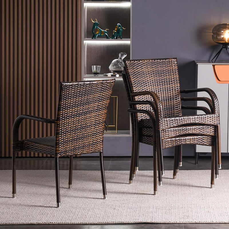 藤椅靠背藤椅单人户外藤编椅花园庭院露天椅家用防水防晒老人椅子