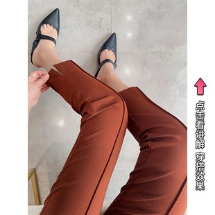 闭收!显瘦神裤 舒适四面弹 中缝鱼骨线89分小直筒烟管裤休闲西裤