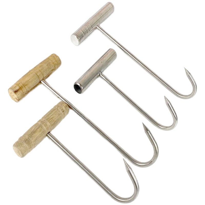 不锈钢丁字钩 T字钩木柄烤炉烧腊钩钢柄抓肉勾烤鸭钩配件拉钩拖钩,五金/工具,吊钩/抓钩,淘宝优惠券,粉丝福利购,淘宝优惠卷