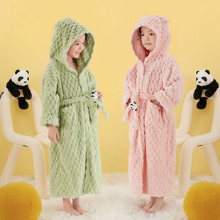 儿童浴袍a类宝宝裹巾睡袍非全纯棉男女童斗篷可穿式浴巾游泳浴衣