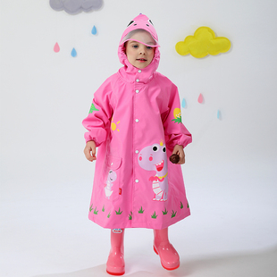 2021儿童雨衣卡通恐龙加厚防水布男童女童宝宝幼儿园书包分体雨披