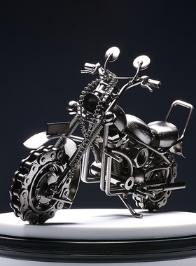 创意铁艺摩托车复古摆件家居客厅玄关酒柜装饰品房间工艺品小摆设
