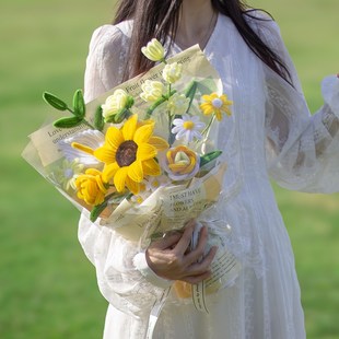 扭扭棒手工向日葵花束成品diy材料送同学朋友老师毕业教师节礼物