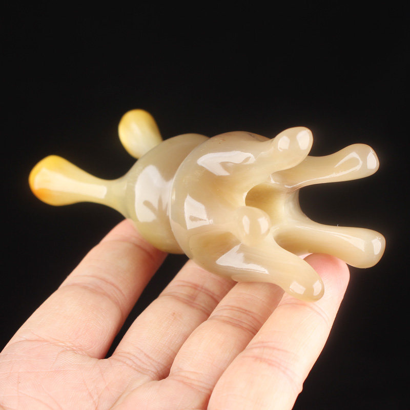 天然白牛角美鼻器眼睛眼部搓耳朵刮鼻梁神器头部经络章鱼刷按摩梳