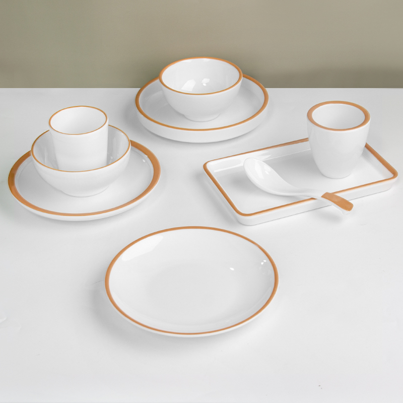 密胺摆台四件套火锅店碗勺杯套装饭店餐厅餐具酒店骨碟盘子商用