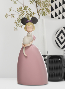 可米生活白夜童话新品薄云的猫创意客厅装饰摆件雕塑艺术品礼品