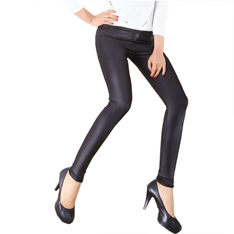 仿皮打底裤长裤外穿紧身裤子女黑色皮裤显瘦薄款大码小脚裤