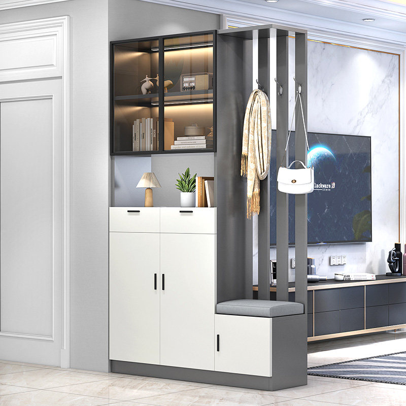 鞋柜挂衣架一体2022年新款进门入户客厅屏风衣帽架隔断门厅玄关柜