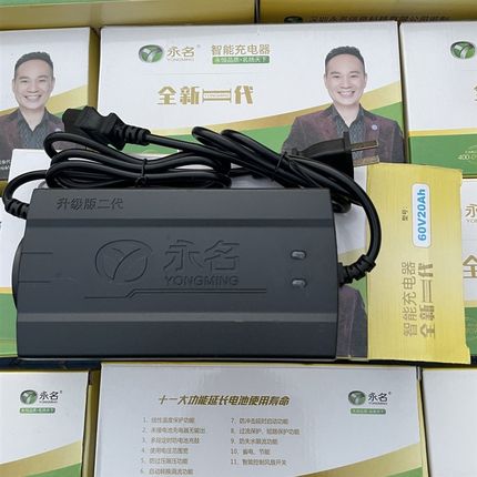 永名充电器金装新二代充电器充满自停石墨烯铅酸电池专用12V-72V