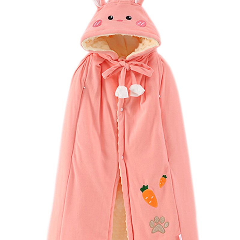 婴儿披风斗篷男女童秋冬加厚儿童冬天外出挡风被抱宝宝防风衣外套