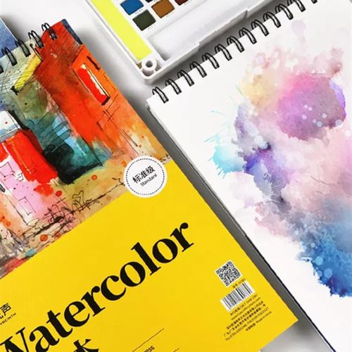 悦声8k专业级水彩本300g手绘A4中粗纹200g线圈绘图本学作业美术生